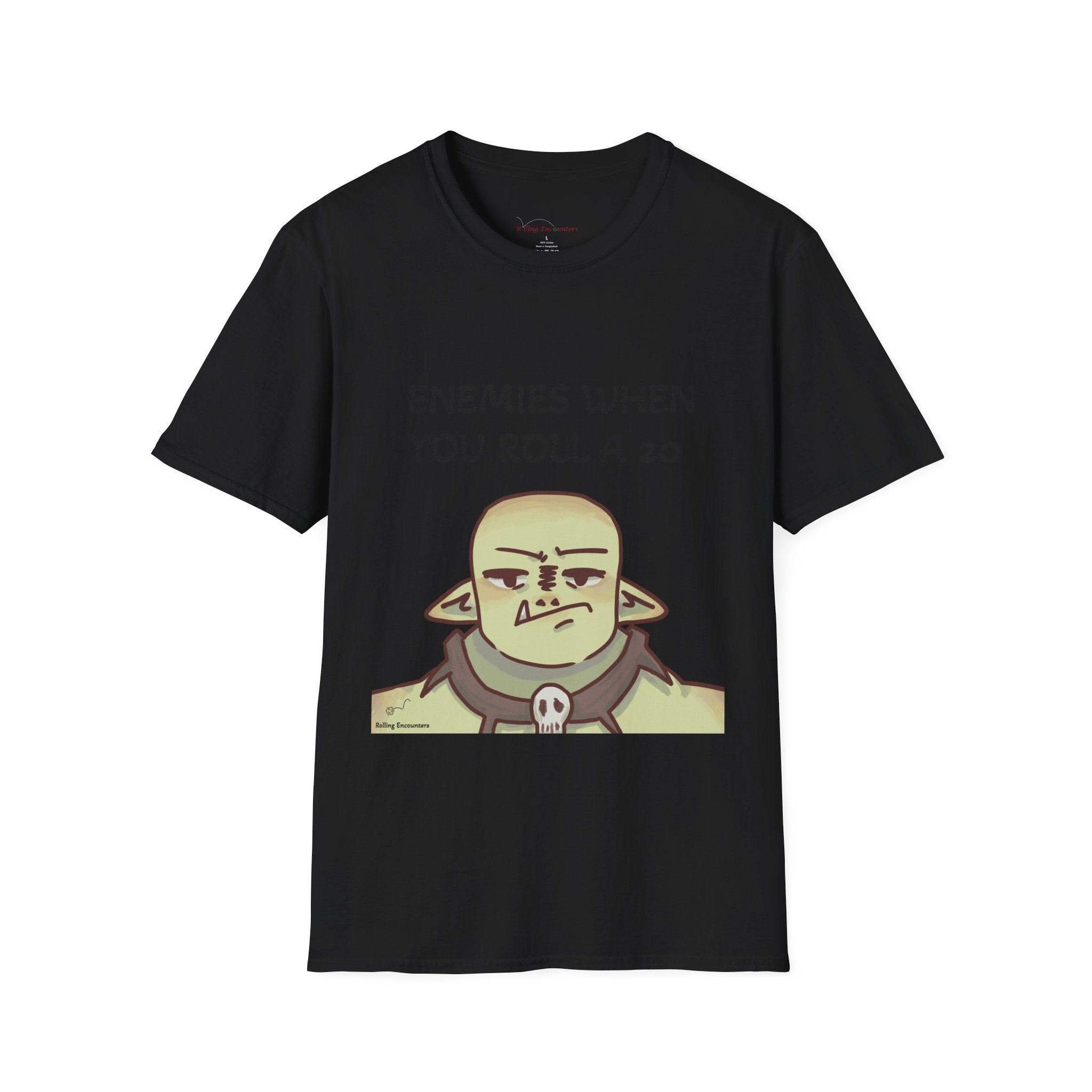 T-Shirt — "Enemies When Rolling A 20"  D20 RPG Gamer Tee