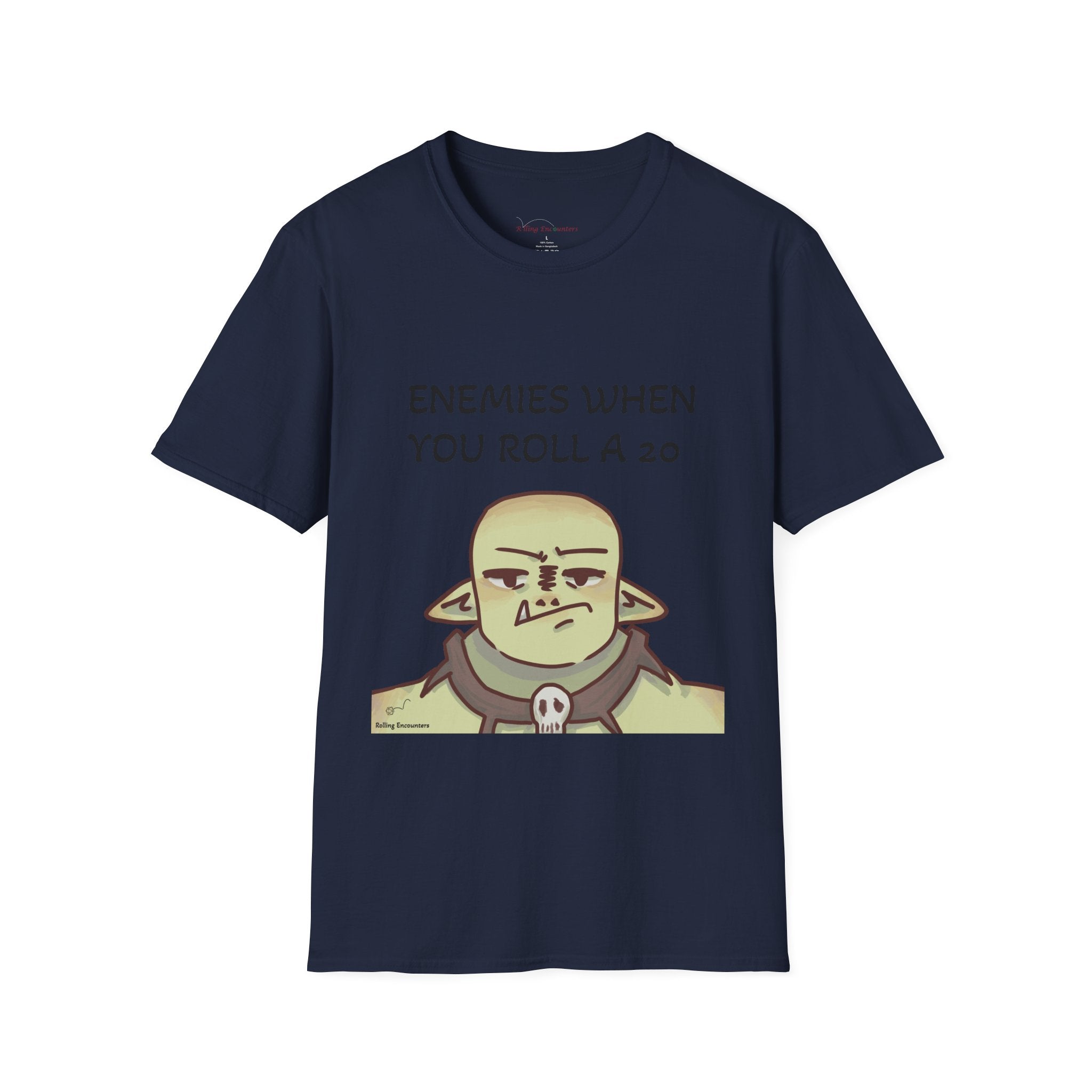 T-Shirt — "Enemies When Rolling A 20"  D20 RPG Gamer Tee
