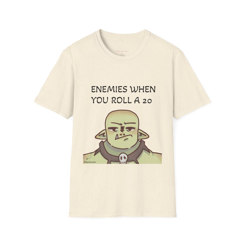 T-Shirt — "Enemies When Rolling A 20"  D20 RPG Gamer Tee