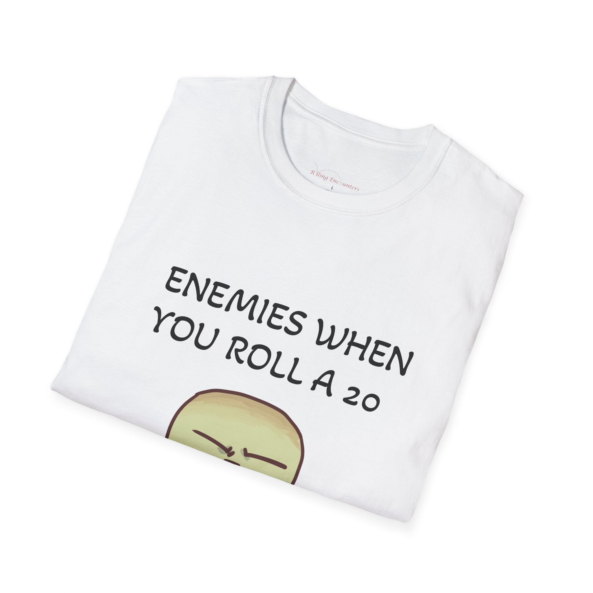 T-Shirt — "Enemies When Rolling A 20"  D20 RPG Gamer Tee