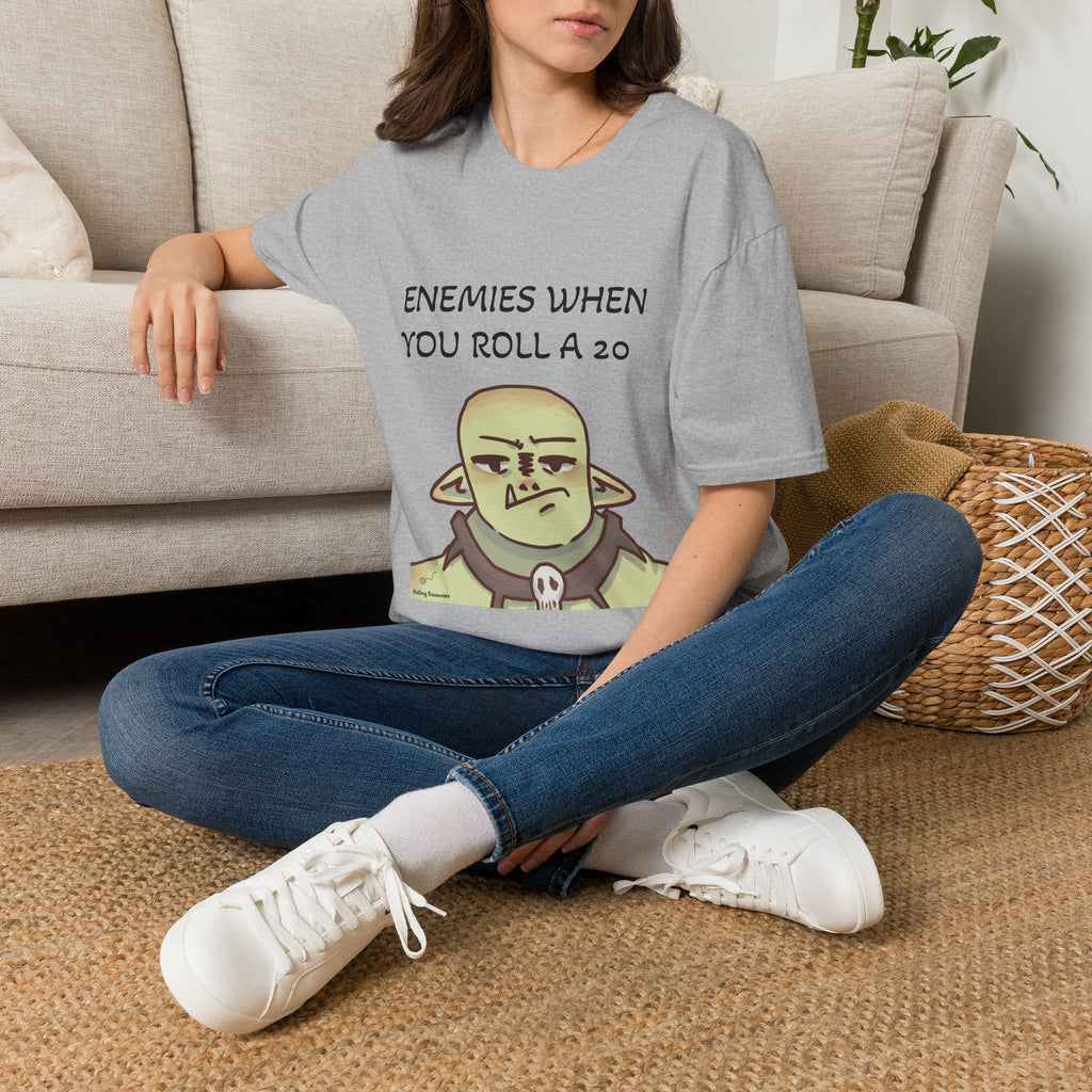 T-Shirt — "Enemies When Rolling A 20"  D20 RPG Gamer Tee