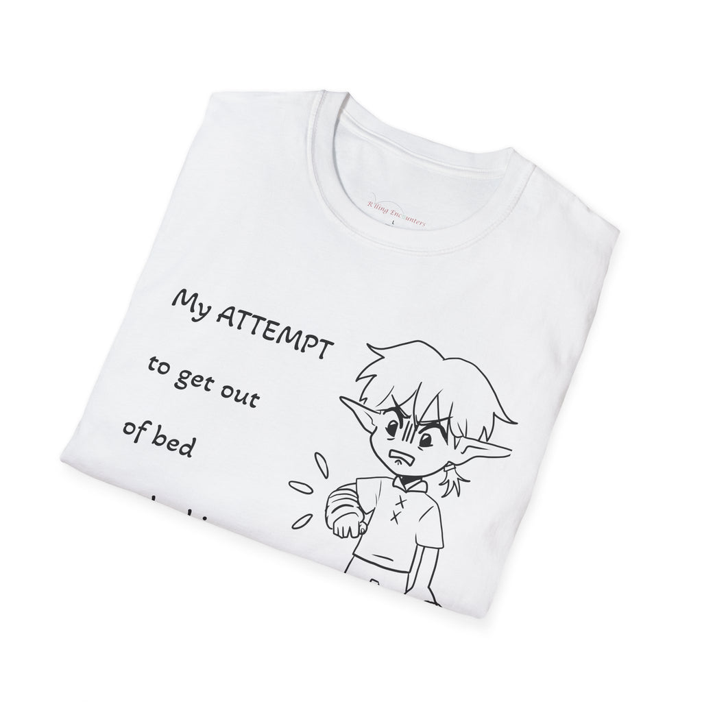 Copy of T-Shirt — "Critical Failure Getting out of Bed"  D20 RPG Gamer Tee