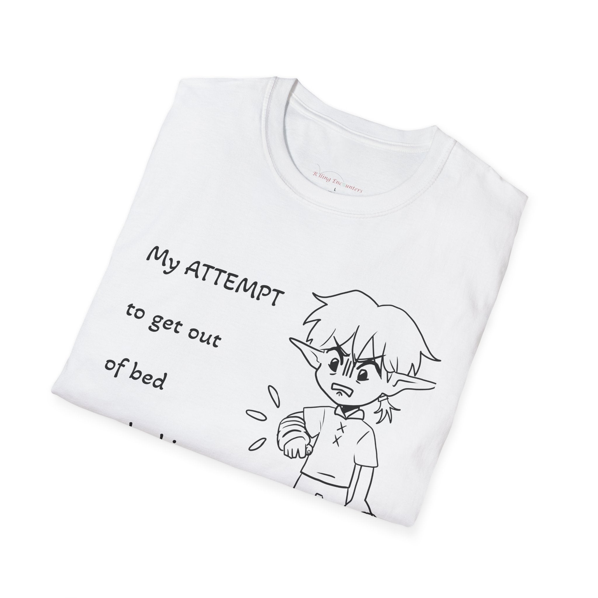 Copy of T-Shirt — "Critical Failure Getting out of Bed"  D20 RPG Gamer Tee
