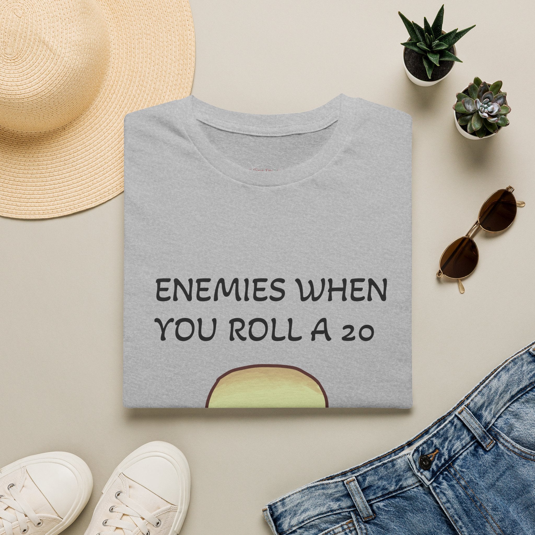 T-Shirt — "Enemies When Rolling A 20"  D20 RPG Gamer Tee