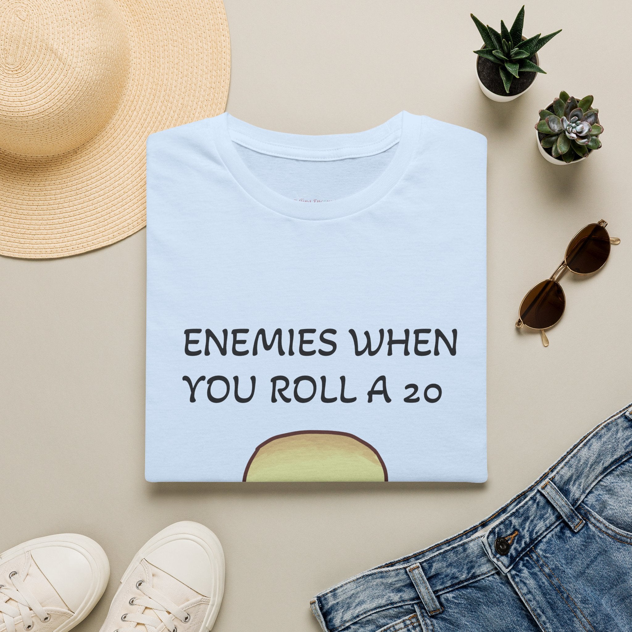 T-Shirt — "Enemies When Rolling A 20"  D20 RPG Gamer Tee