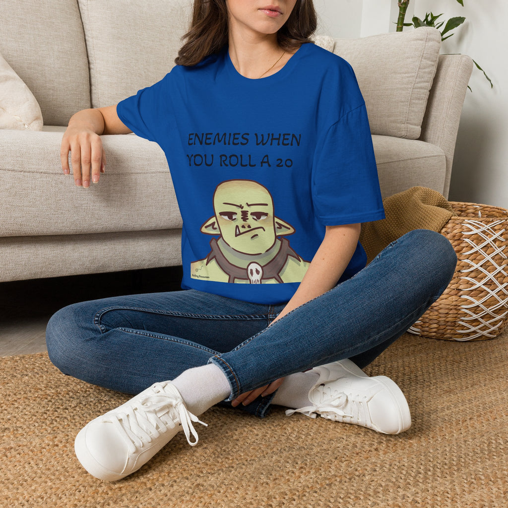 T-Shirt — "Enemies When Rolling A 20"  D20 RPG Gamer Tee