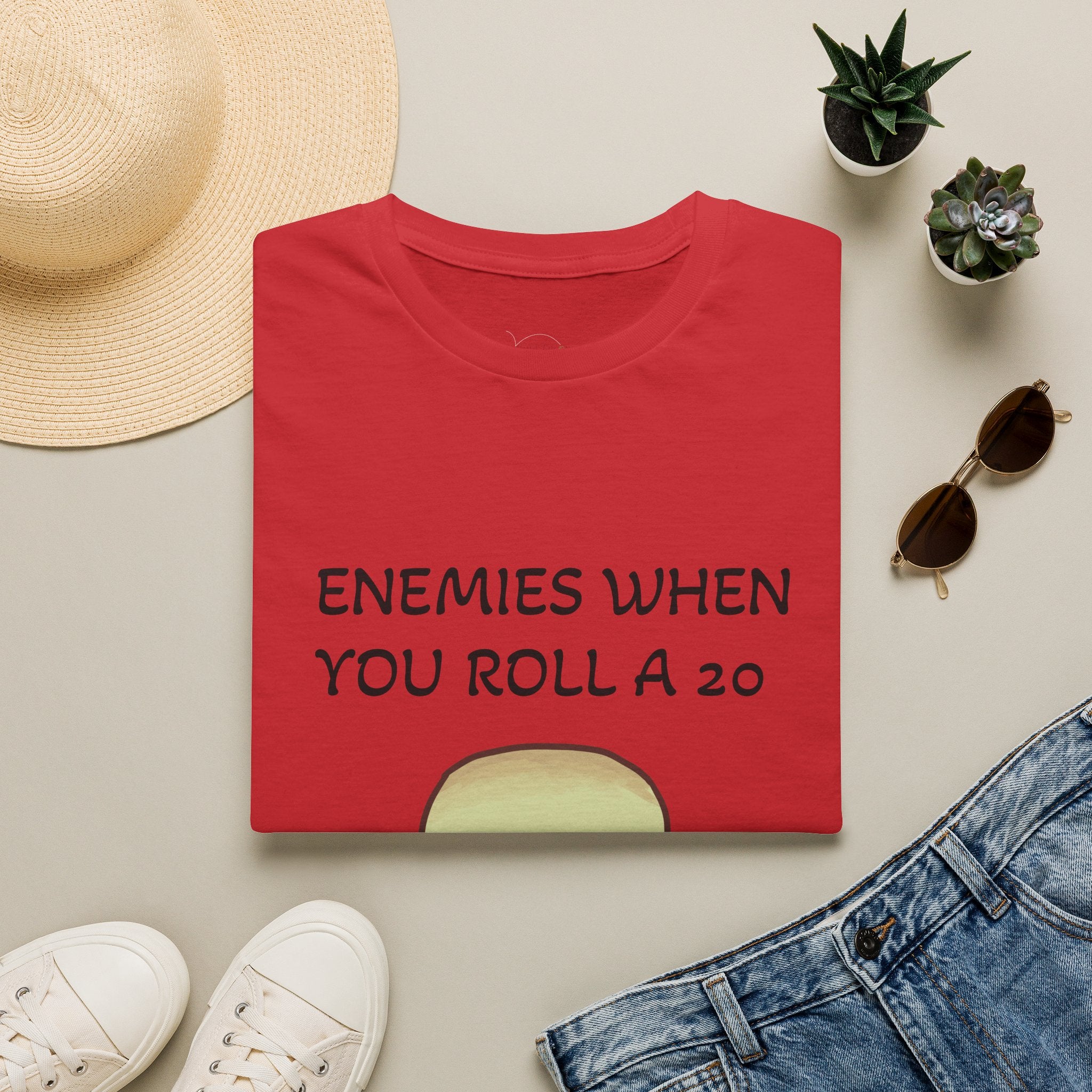 T-Shirt — "Enemies When Rolling A 20"  D20 RPG Gamer Tee