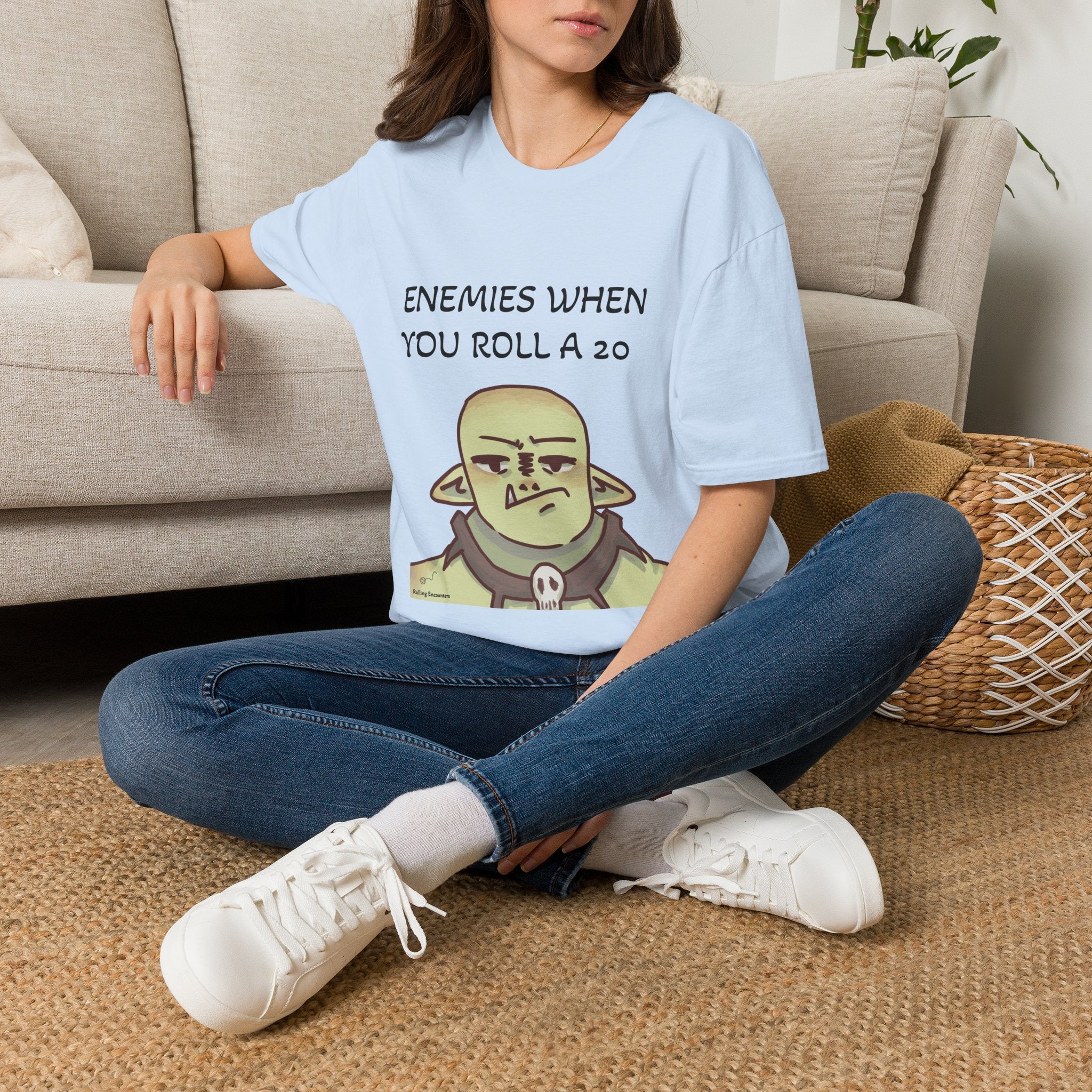 T-Shirt — "Enemies When Rolling A 20"  D20 RPG Gamer Tee