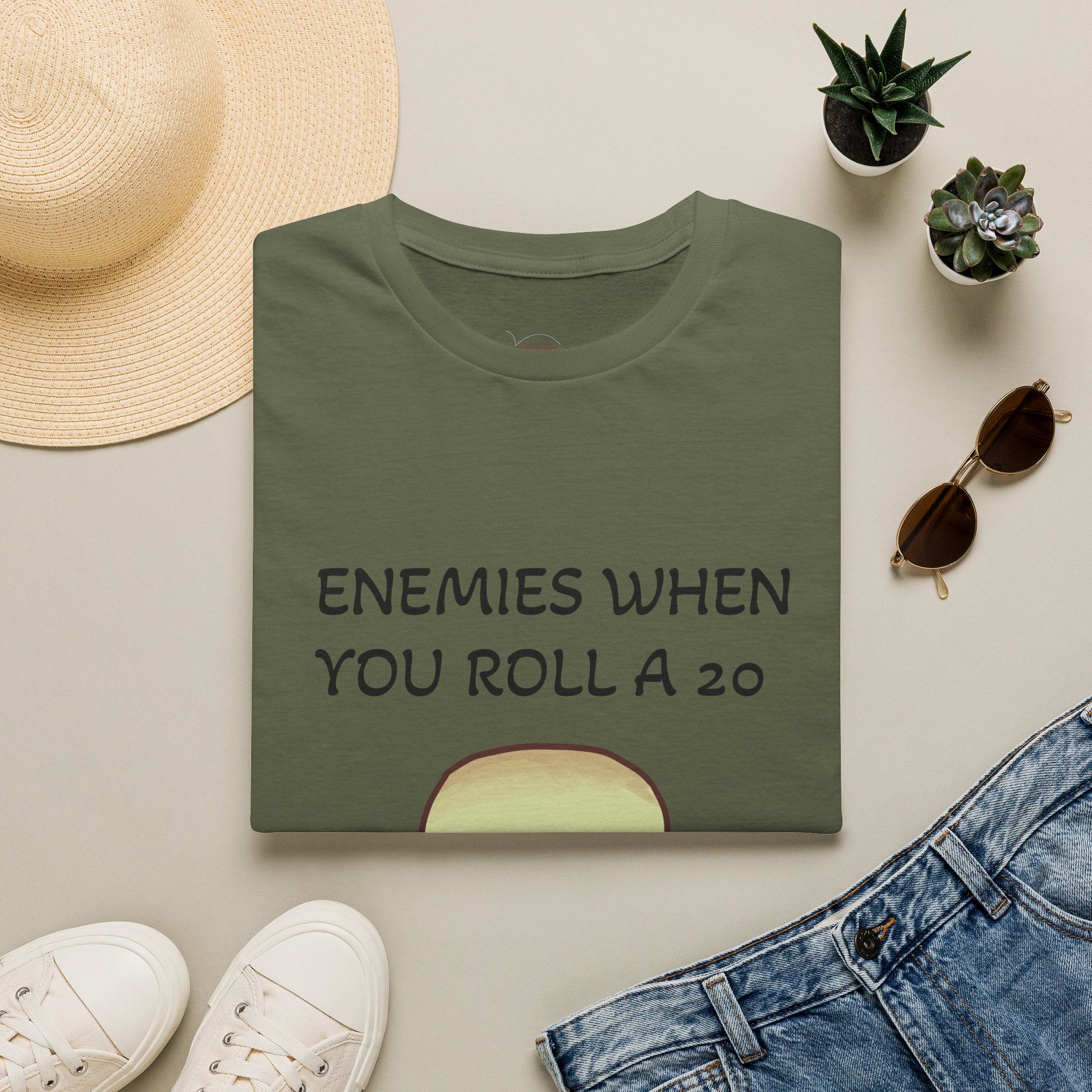 T-Shirt — "Enemies When Rolling A 20"  D20 RPG Gamer Tee