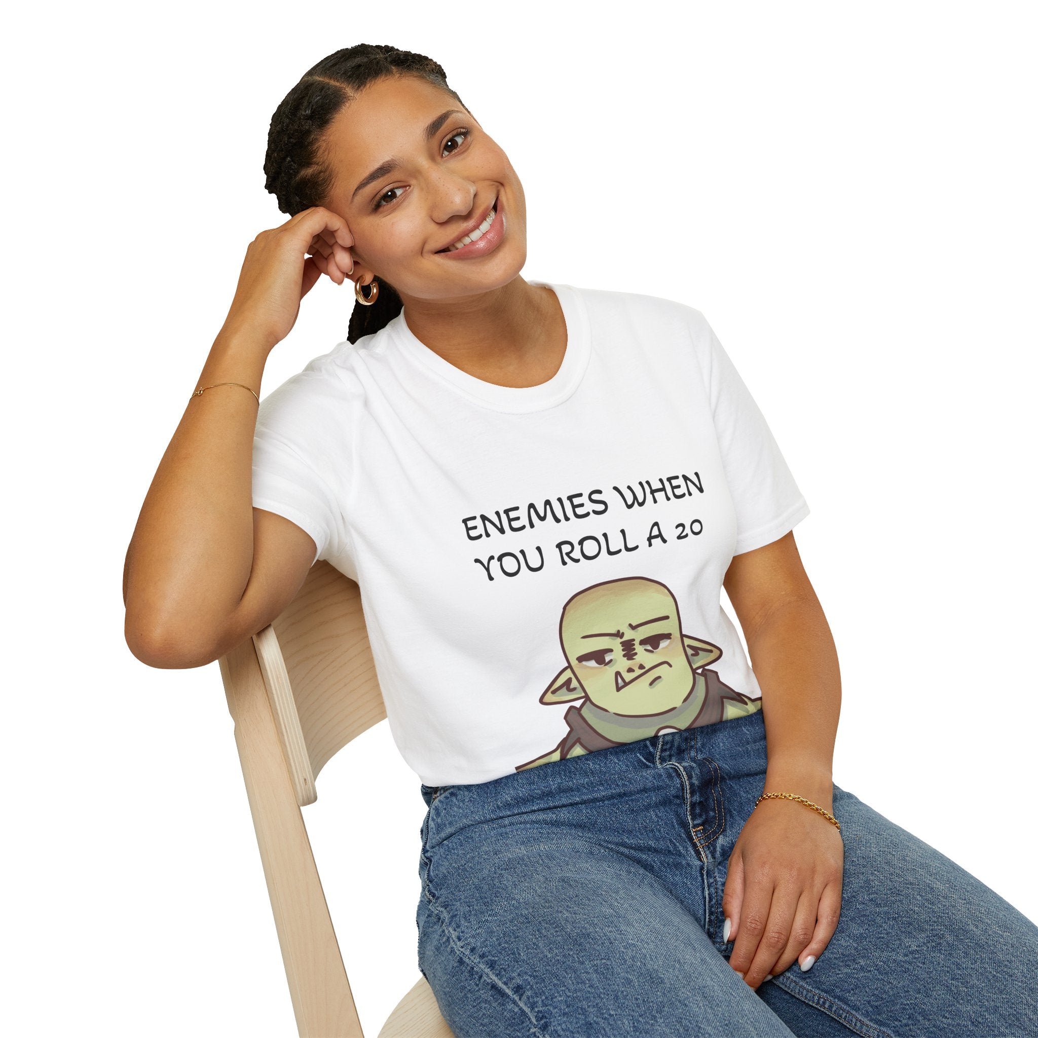 T-Shirt — "Enemies When Rolling A 20"  D20 RPG Gamer Tee
