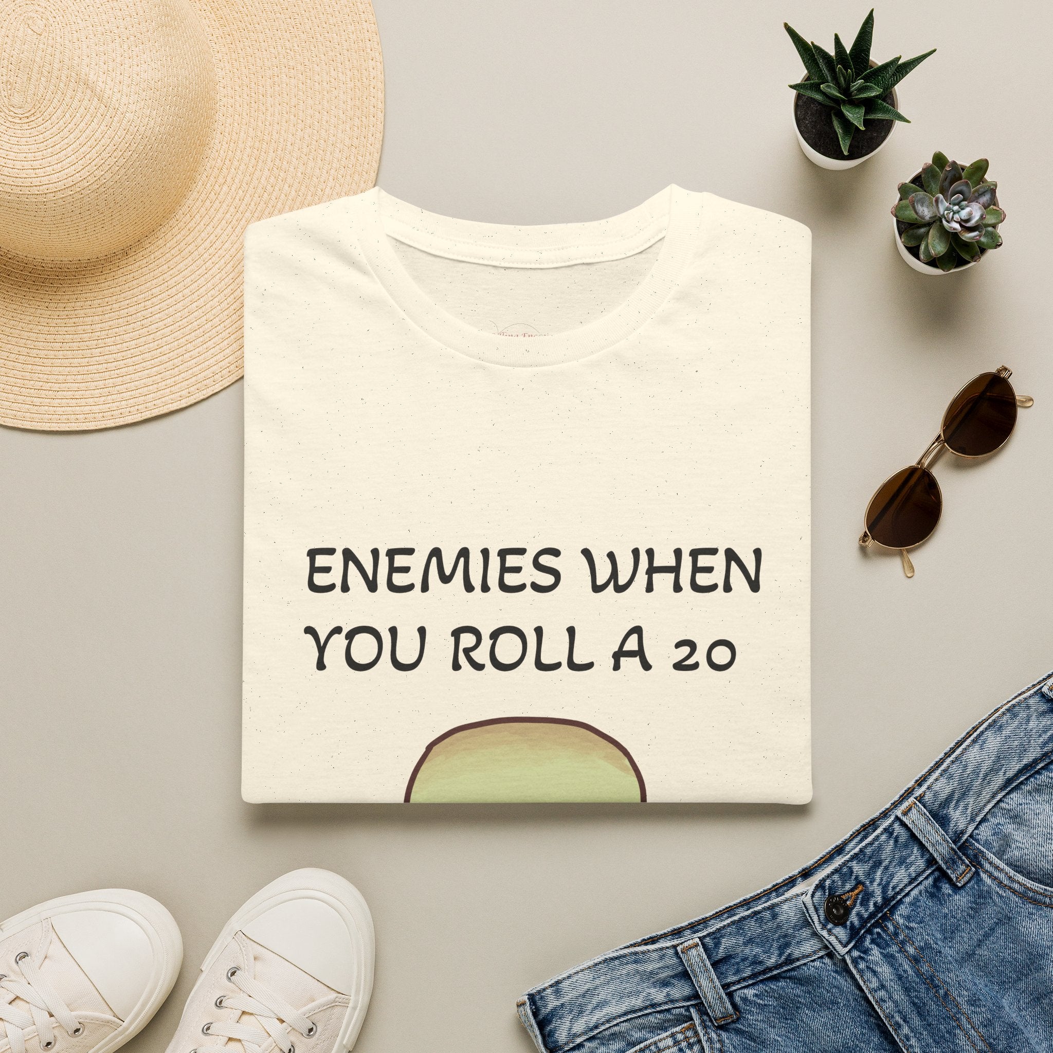 T-Shirt — "Enemies When Rolling A 20"  D20 RPG Gamer Tee