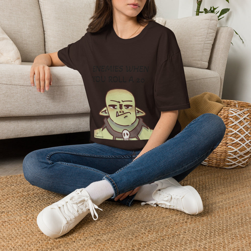 T-Shirt — "Enemies When Rolling A 20"  D20 RPG Gamer Tee