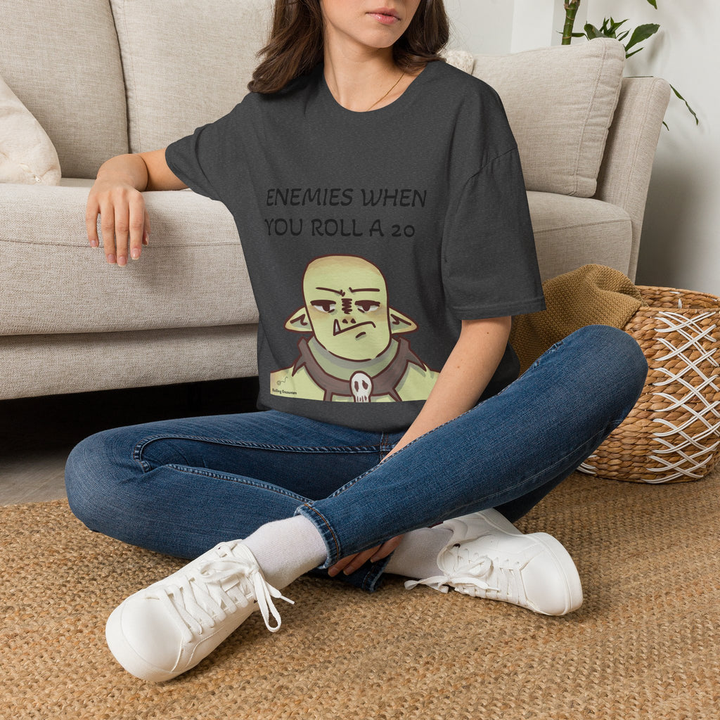 T-Shirt — "Enemies When Rolling A 20"  D20 RPG Gamer Tee