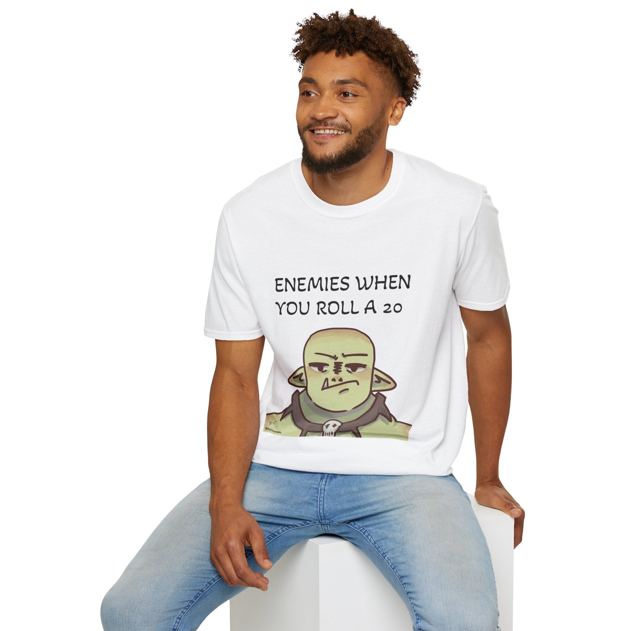 T-Shirt — "Enemies When Rolling A 20"  D20 RPG Gamer Tee