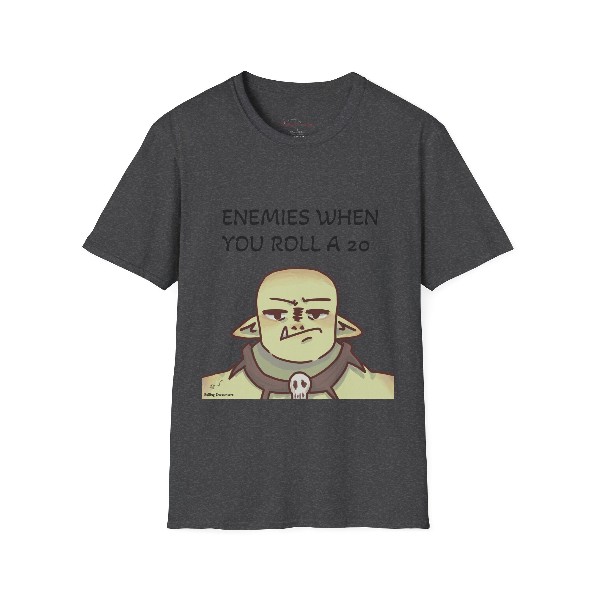 T-Shirt — "Enemies When Rolling A 20"  D20 RPG Gamer Tee